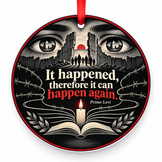 It Happened, Therefore It Can Happen Again Christmas Ornament with red hanging ribbon