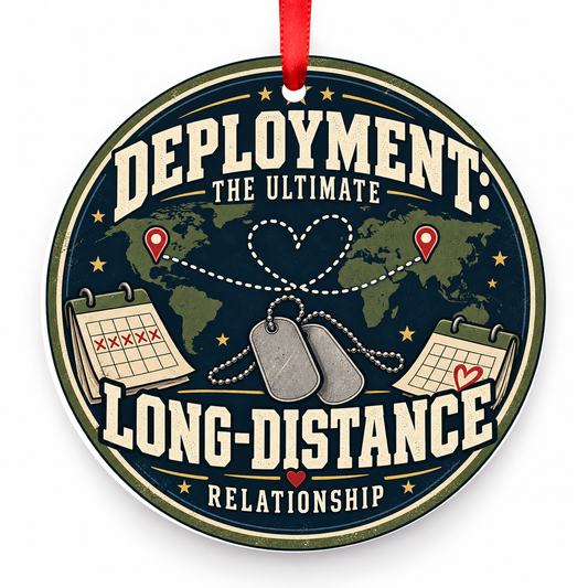 Deployment the Ultimate Long Distance Relationship Christmas Ornament with red hanging ribbon