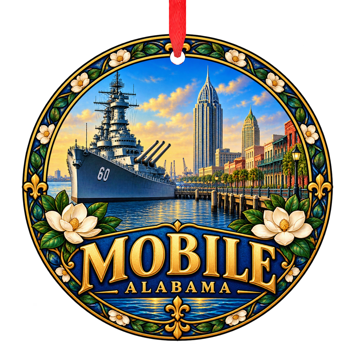 Mobile Alabama Christmas ornament Gulf Coast travel keepsake collectible gift