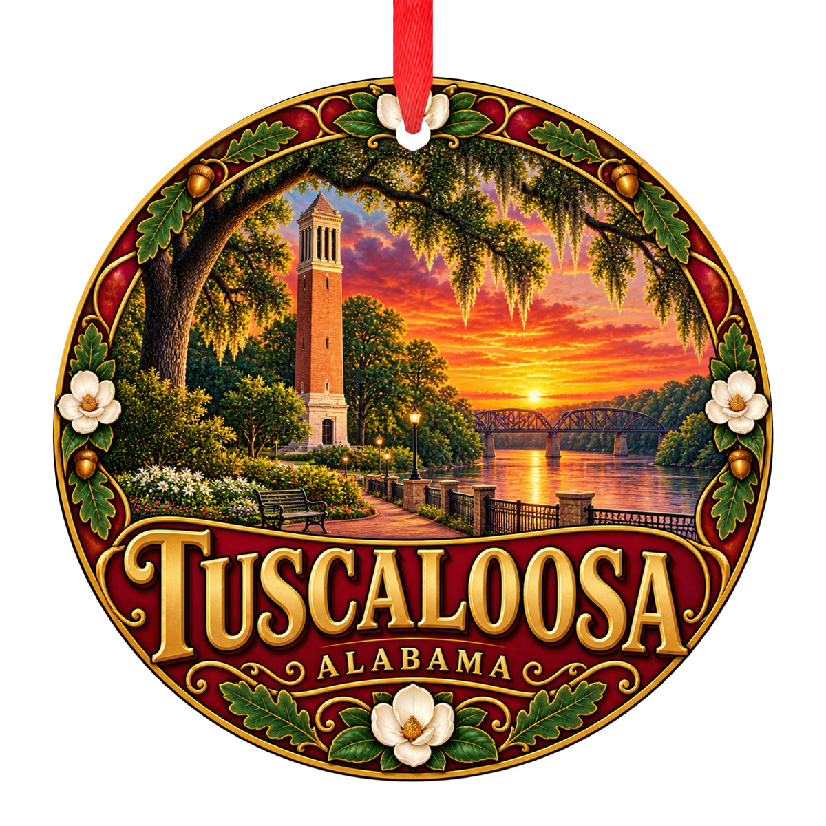 Tuscaloosa Alabama Christmas ornament hometown travel keepsake collectible gift