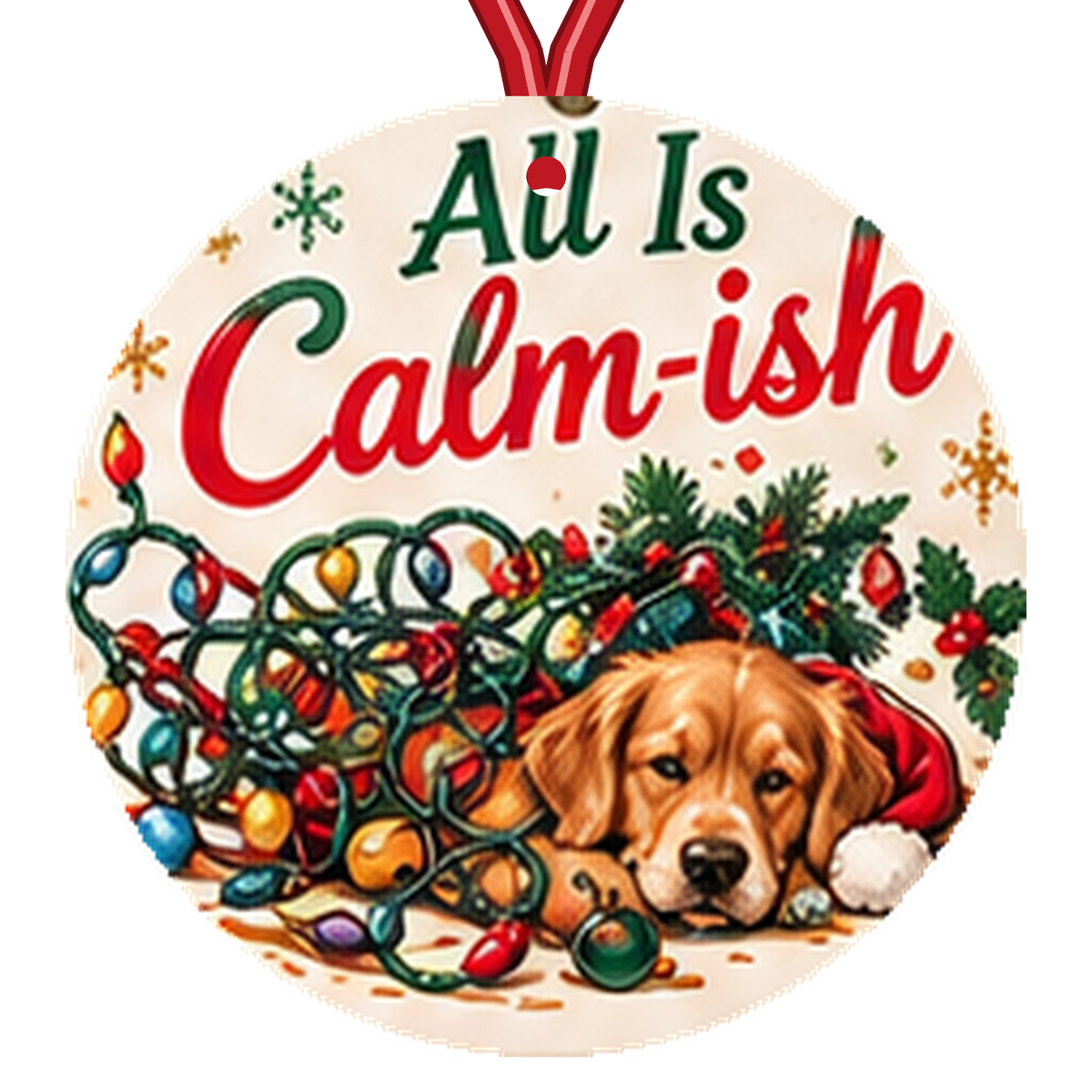 All Is Calm-ish Funny Family Christmas Ornament