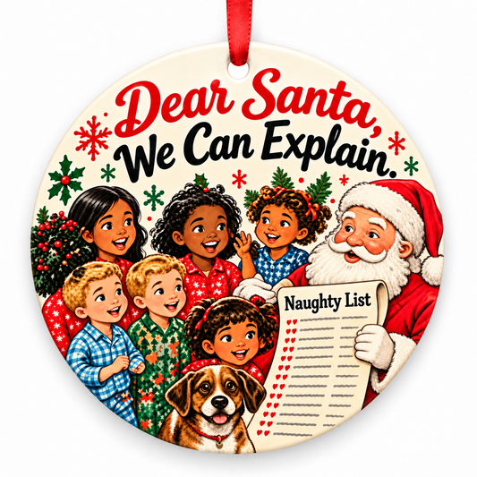 Dear Santa, We Can Explain Funny Family Christmas Ornament
