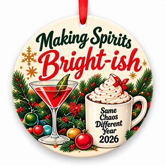 Making Spirits Bright-ish Funny Christmas Ornament