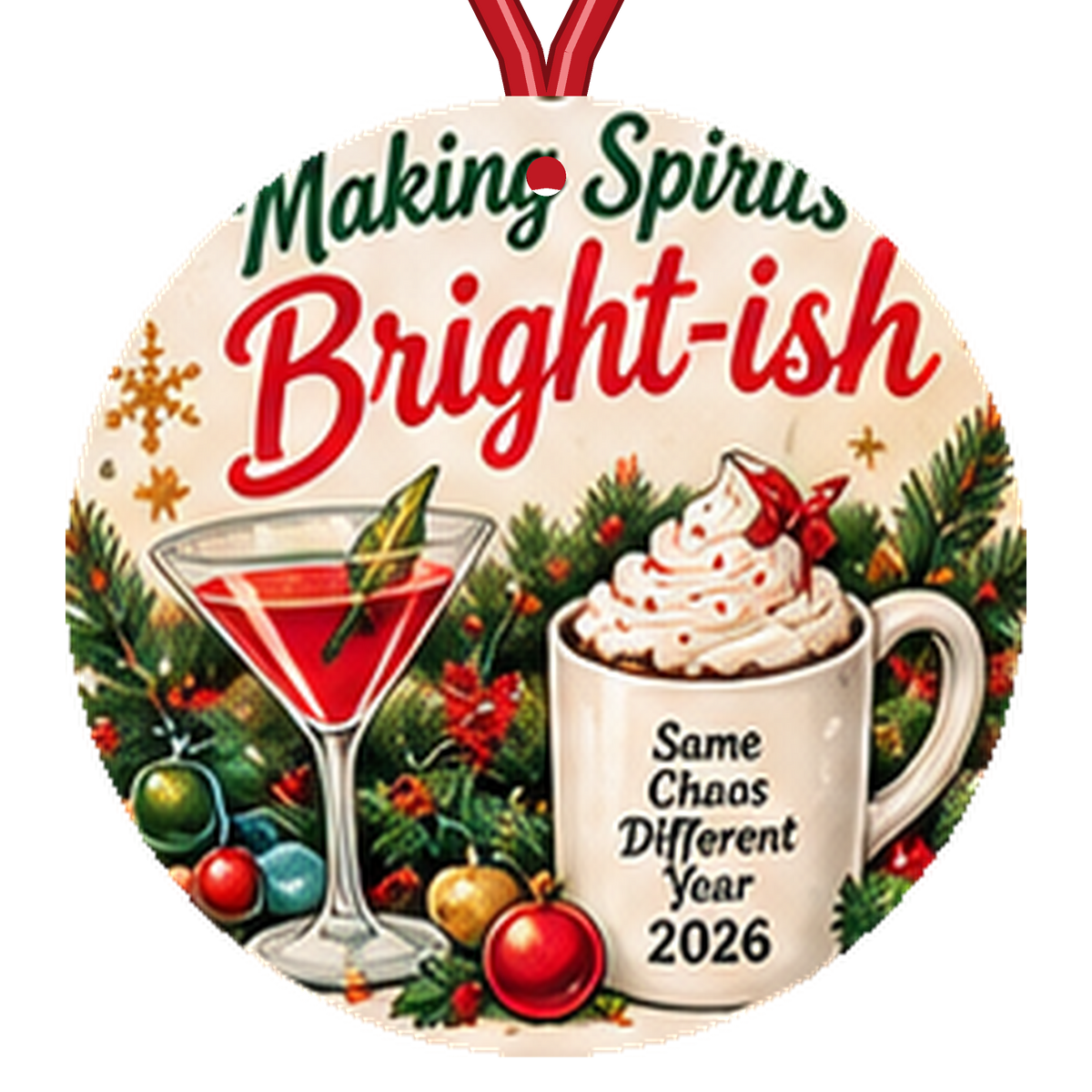 Making Spirits Bright-ish Funny Christmas Ornament