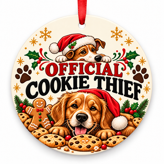 Official Cookie Thief Funny Christmas Ornament