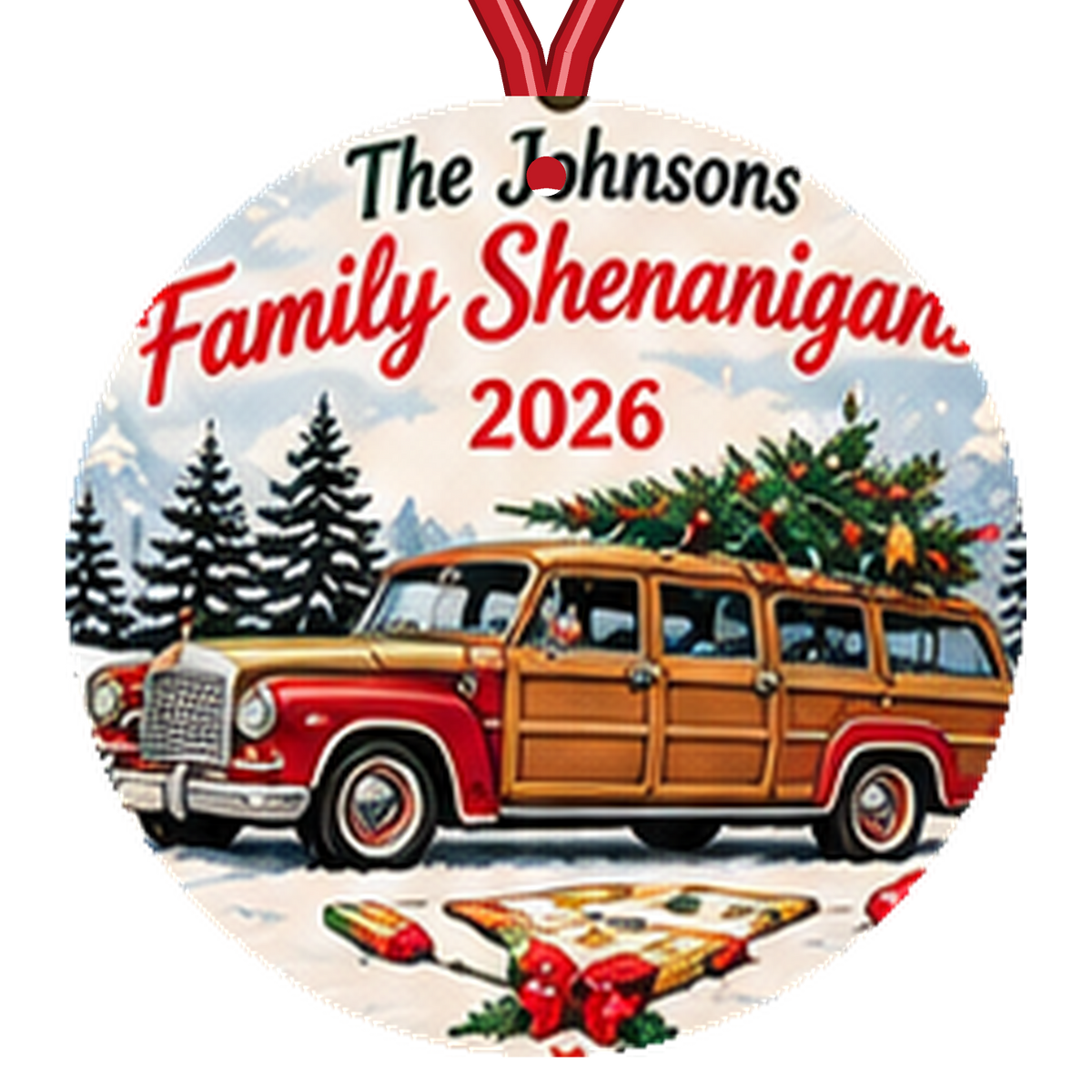 Custom Family Shenanigans 2026 Christmas Ornament