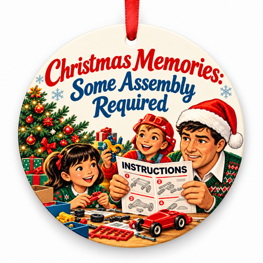 Christmas Memories: Some Assembly Required Funny Family Ornament