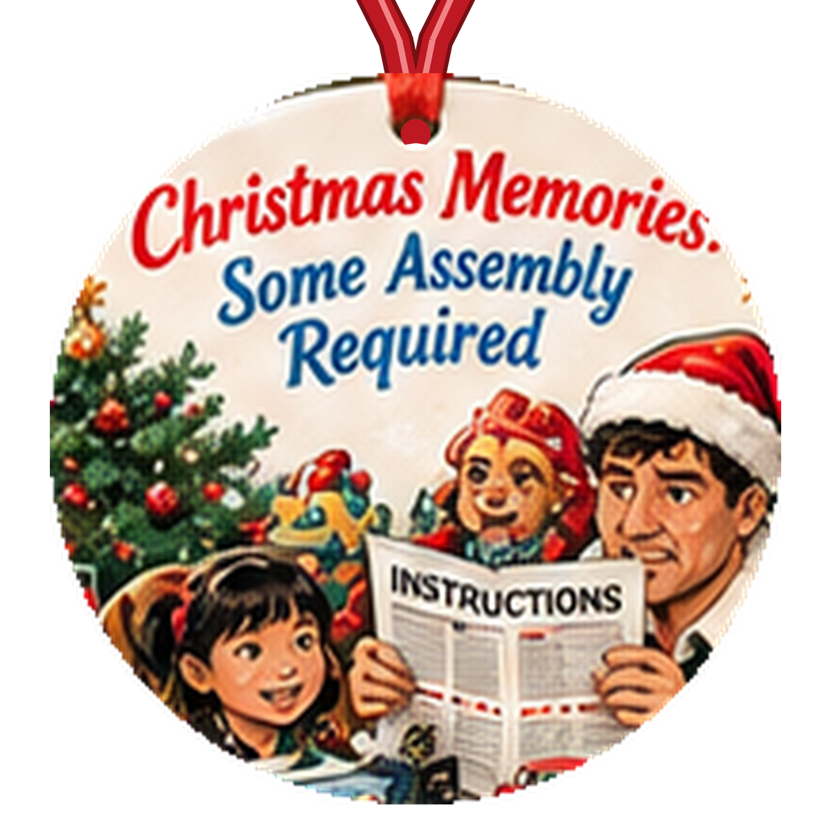 Christmas Memories: Some Assembly Required Funny Family Ornament