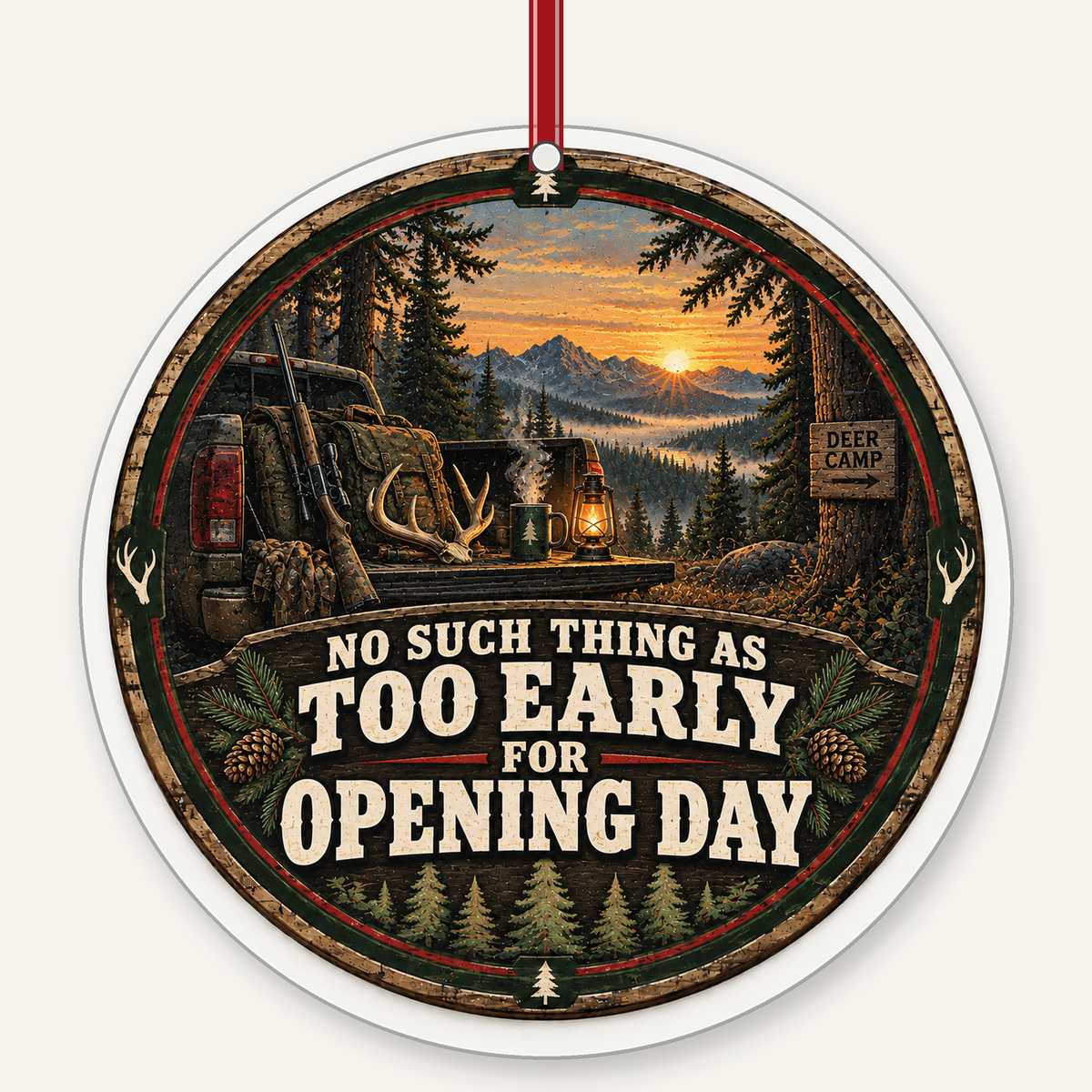 No Such Thing as Too Early for Opening Day hunting Christmas ornament