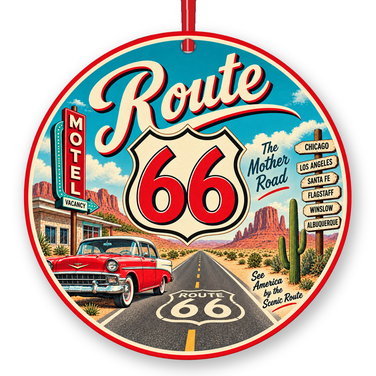 Route 66 The Mother Road Christmas ornament