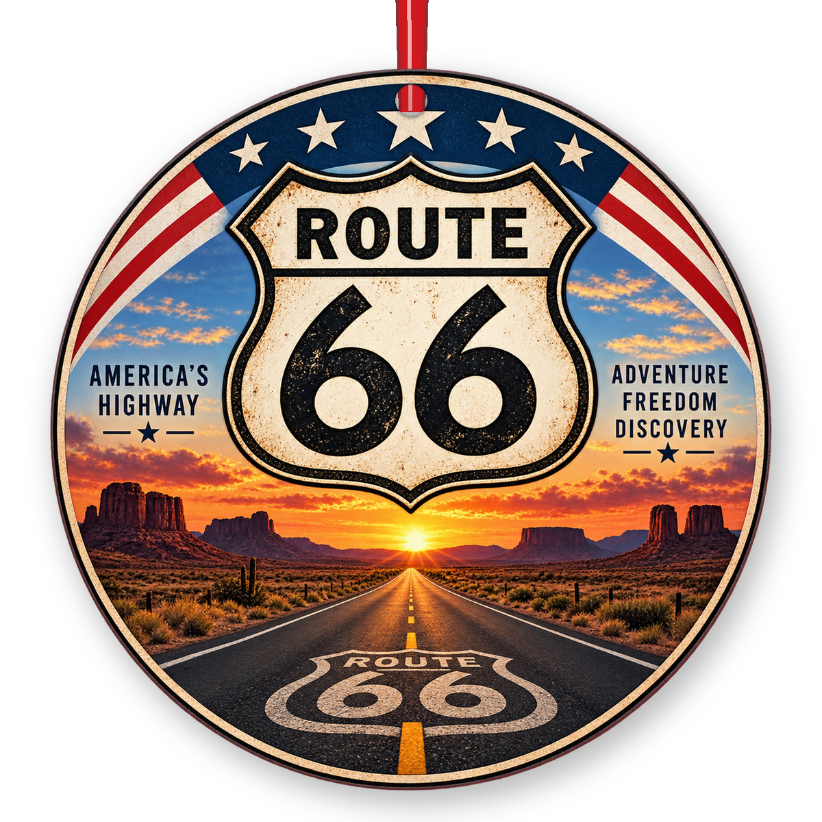 Route 66 America's Highway Christmas ornament