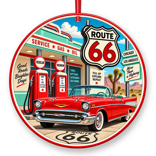 Route 66 Retro Gas Station Christmas ornament