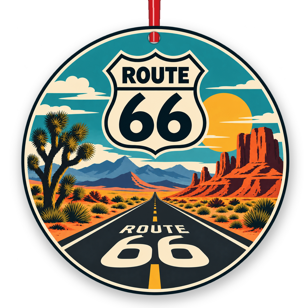 Route 66 Desert Road Poster Christmas ornament
