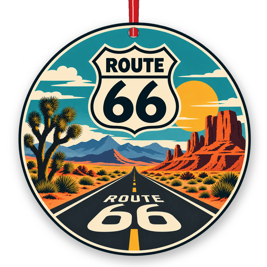 Route 66 Desert Road Poster Christmas ornament