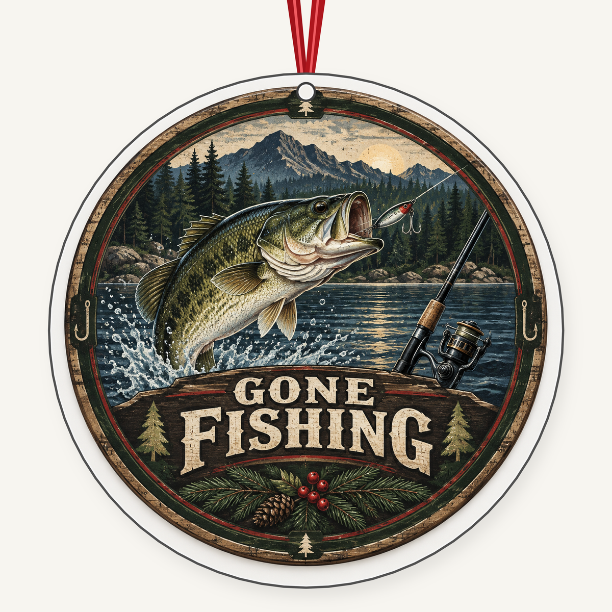 Gone Fishing fishing Christmas ornament