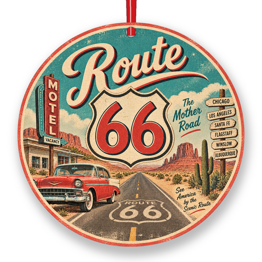Route 66 Vintage Mother Road Christmas ornament