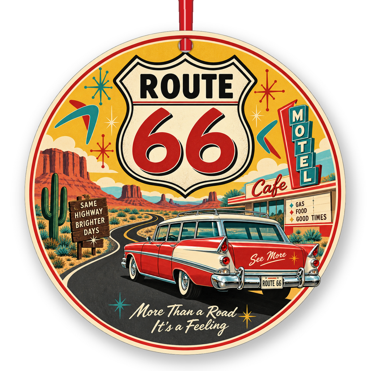 Route 66 Vintage Road Trip Christmas ornament