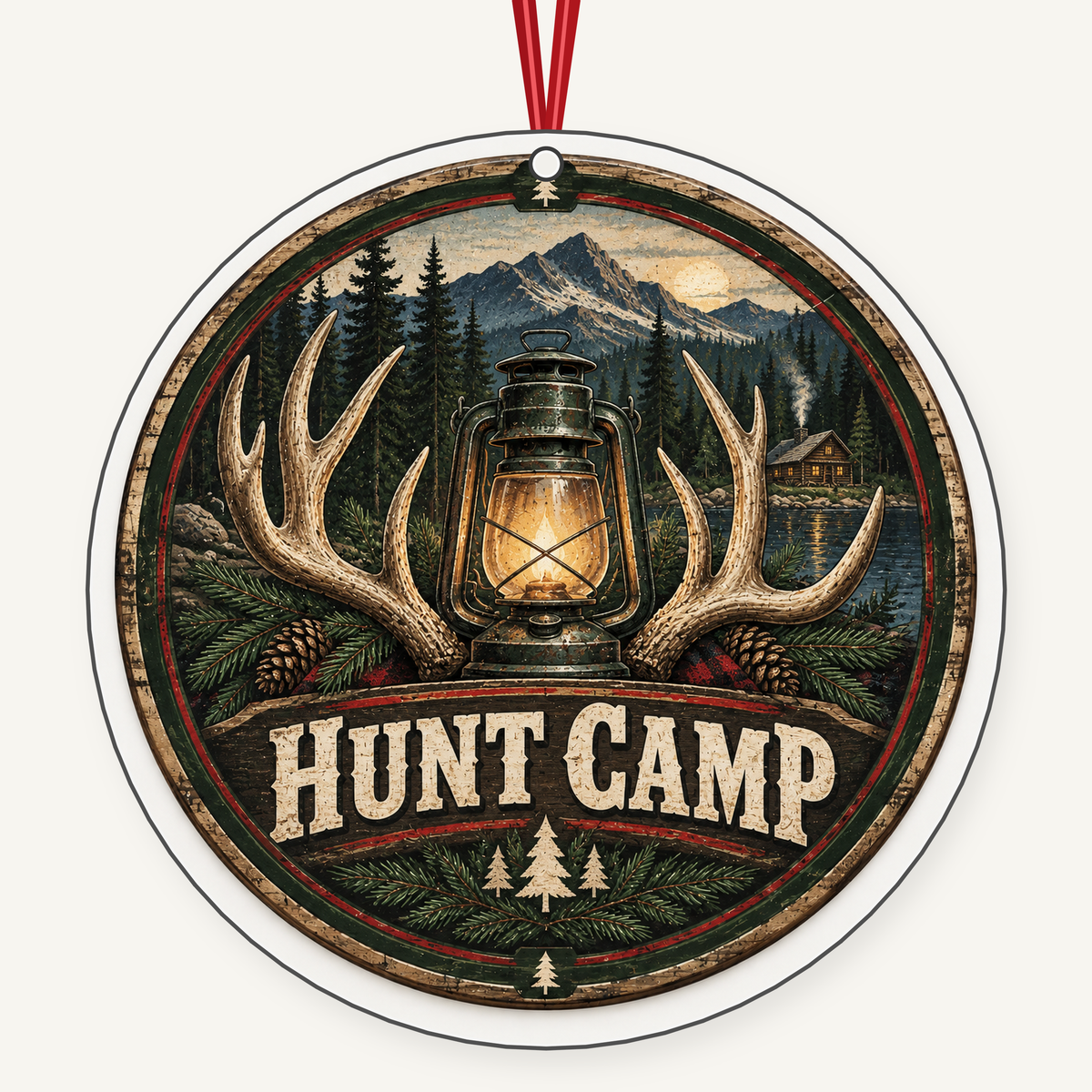Hunt Camp hunting Christmas ornament