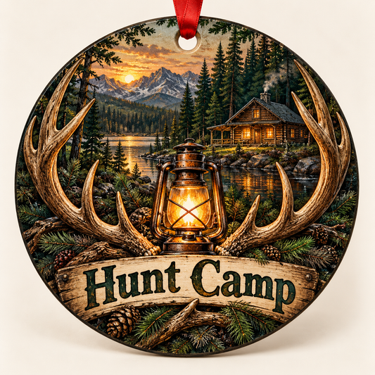 Hunt Camp hunting Christmas ornament