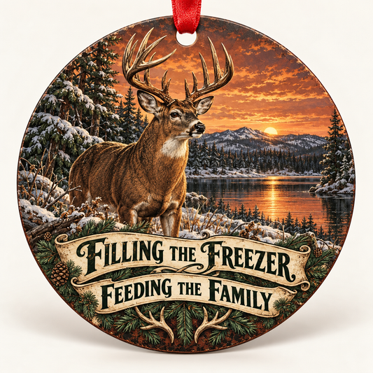 Filling the Freezer, Feeding the Family hunting Christmas ornament