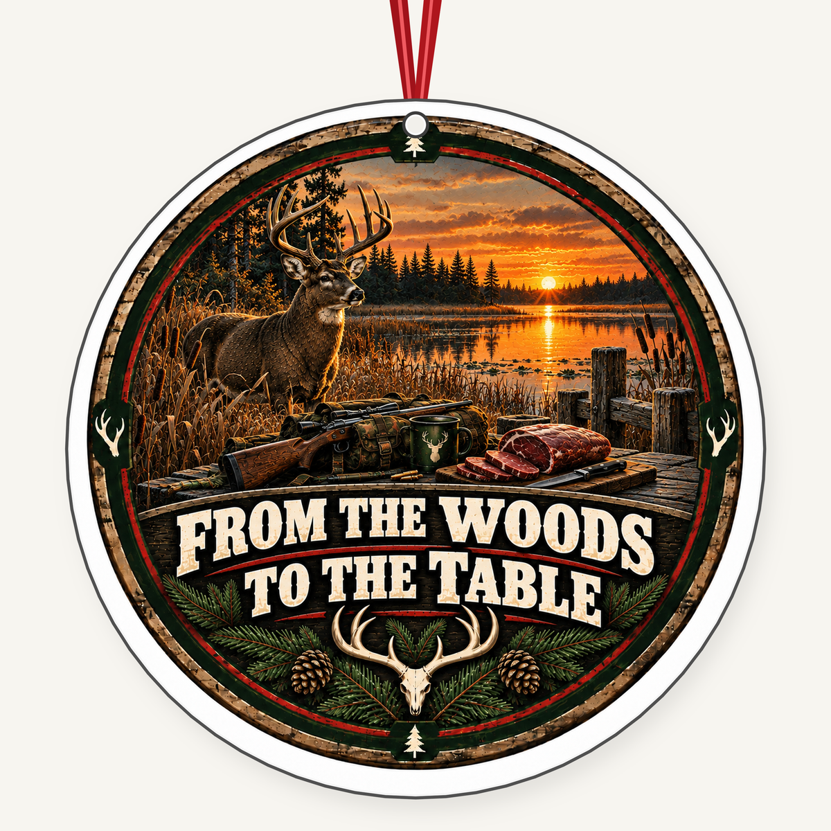 From the Woods to the Table hunting Christmas ornament