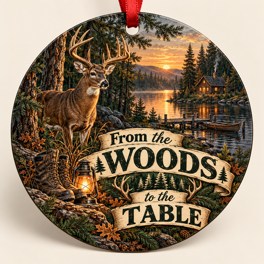 From the Woods to the Table hunting Christmas ornament