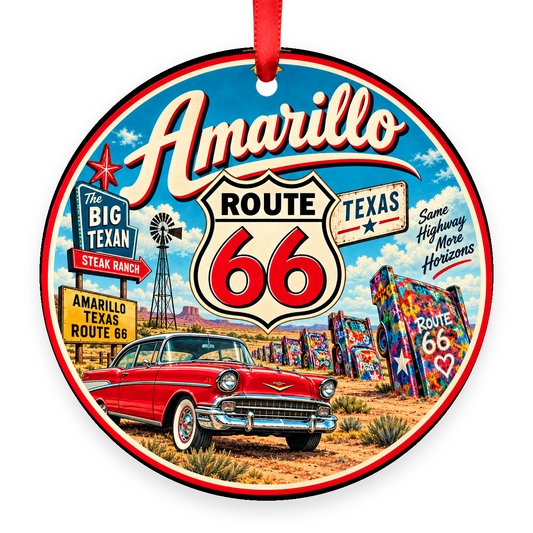 Amarillo Texas Route 66 Christmas ornament