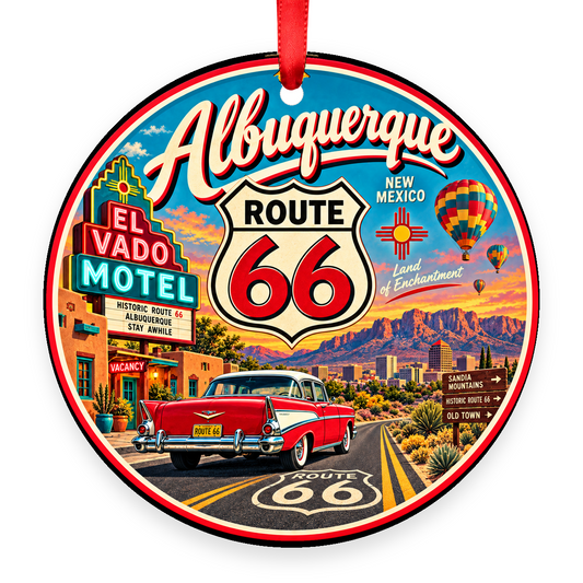 Albuquerque New Mexico Route 66 Christmas ornament