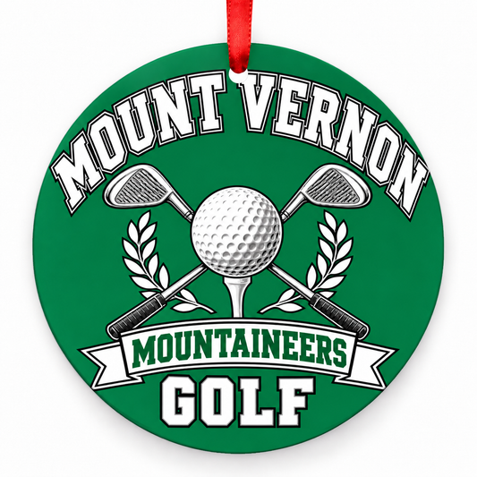 Mount Vernon High School Mountaineers Golf Christmas ornament