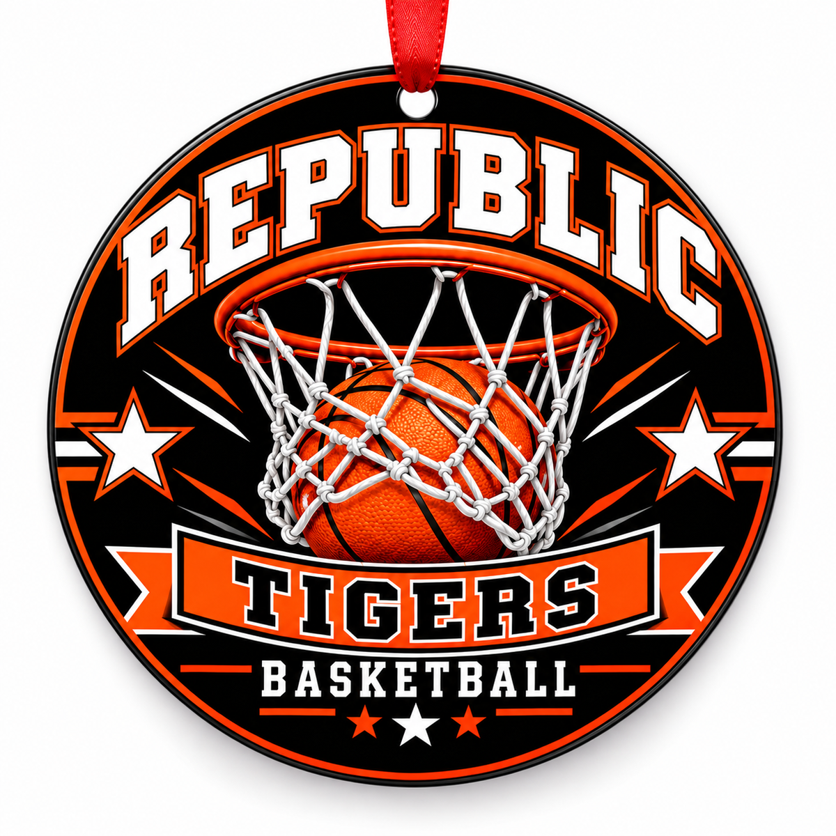 Republic Tigers BASKETBALL ornament — Ball and Hoop