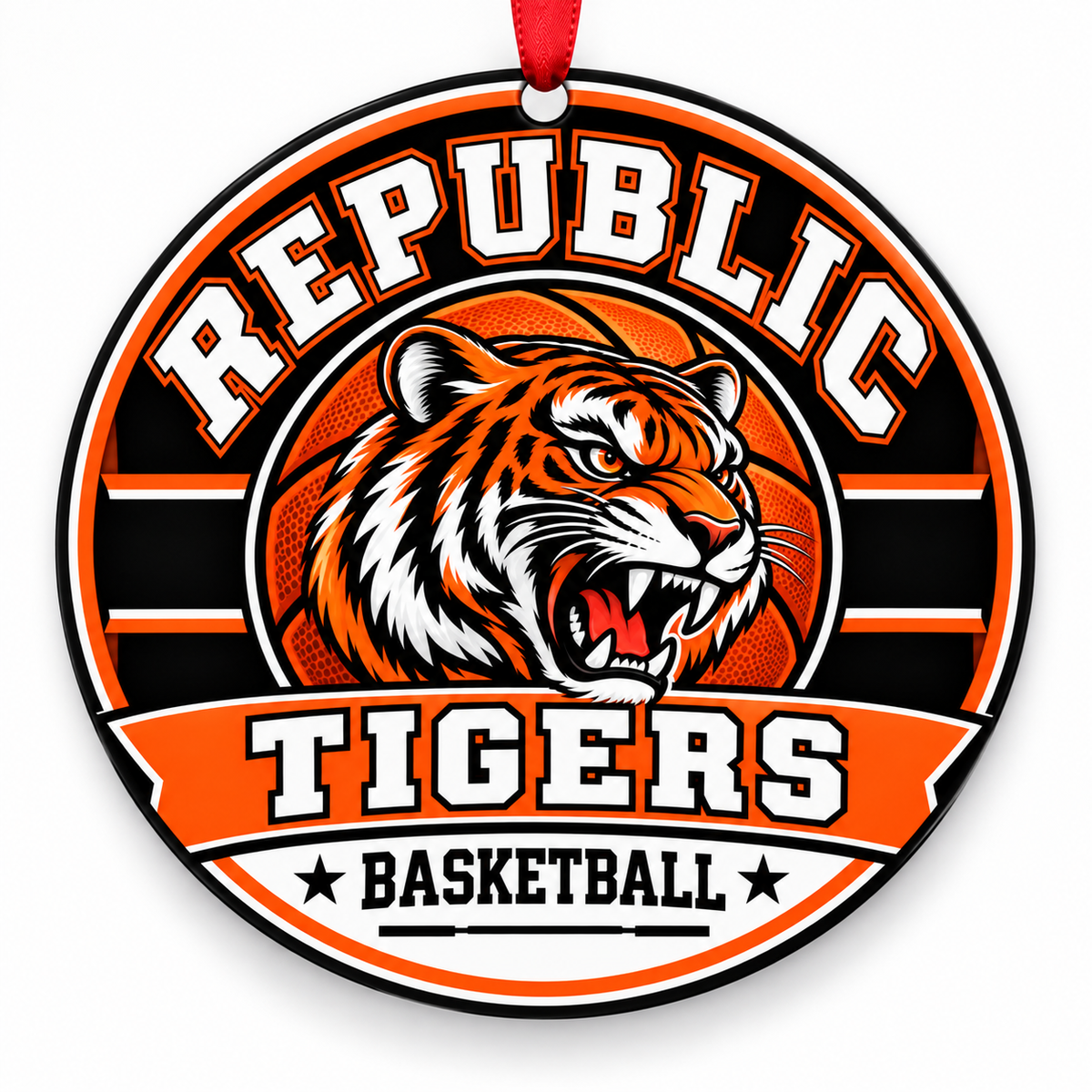 Republic Tigers BASKETBALL ornament — Tiger and Basketball