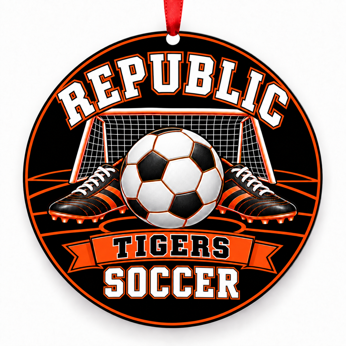 Republic Tigers Soccer Christmas Ornament