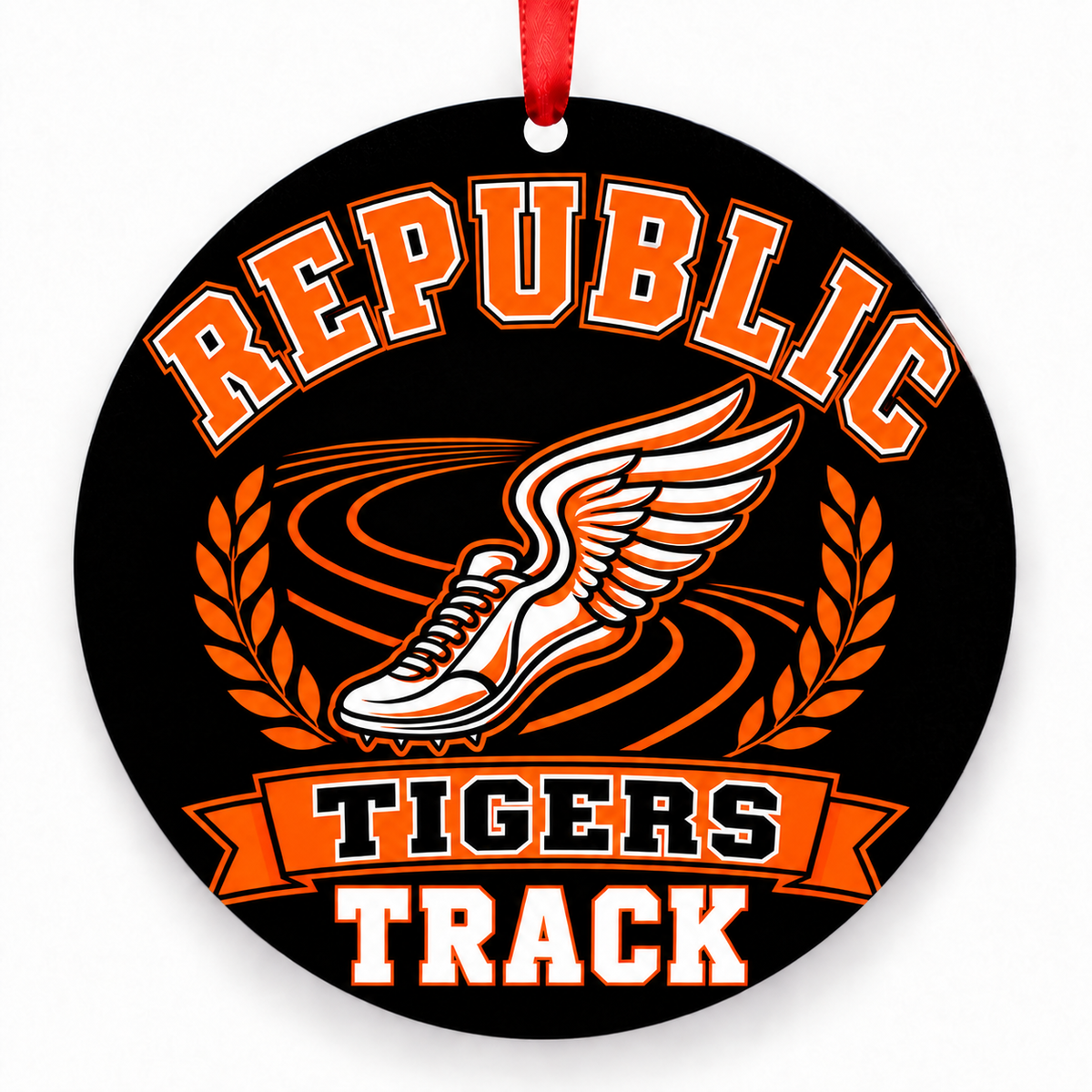 Republic Tigers Track and Field Christmas Ornament