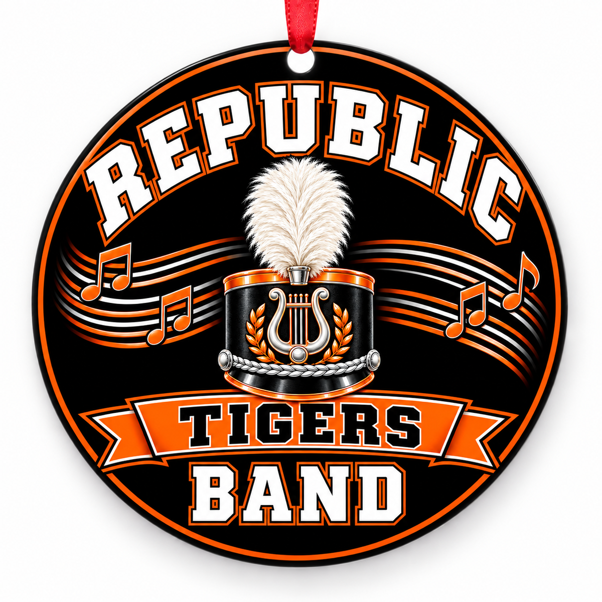 Republic Tigers BAND ornament — Marching Shako