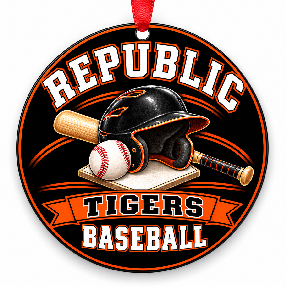Republic Tigers BASEBALL ornament — Helmet and Bat