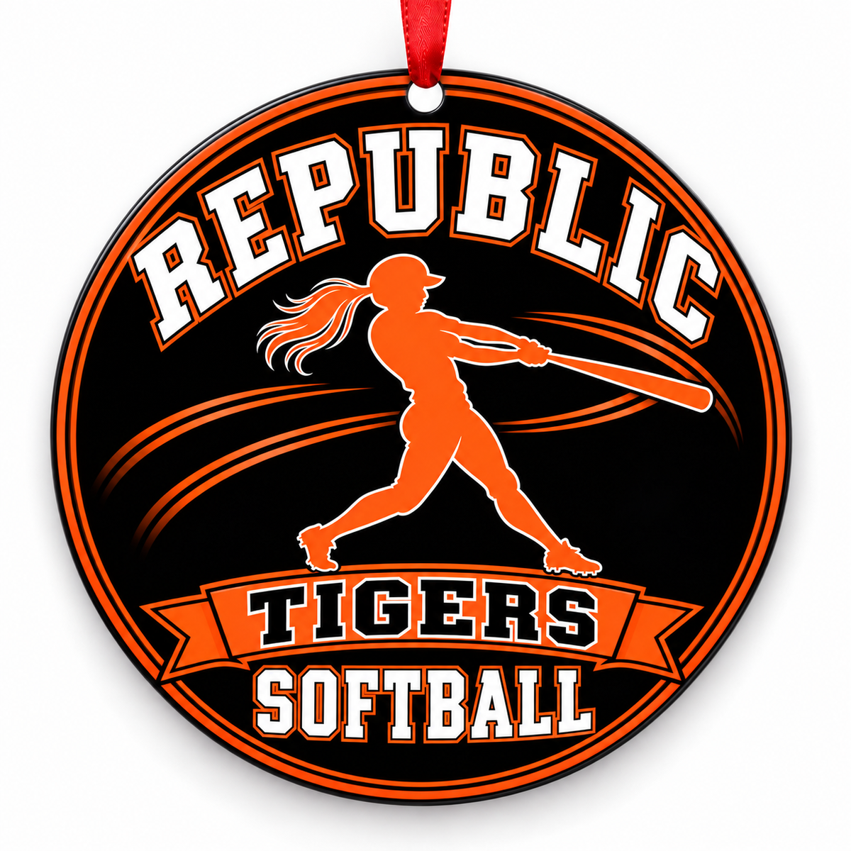 Republic Tigers SOFTBALL ornament — Batter Silhouette