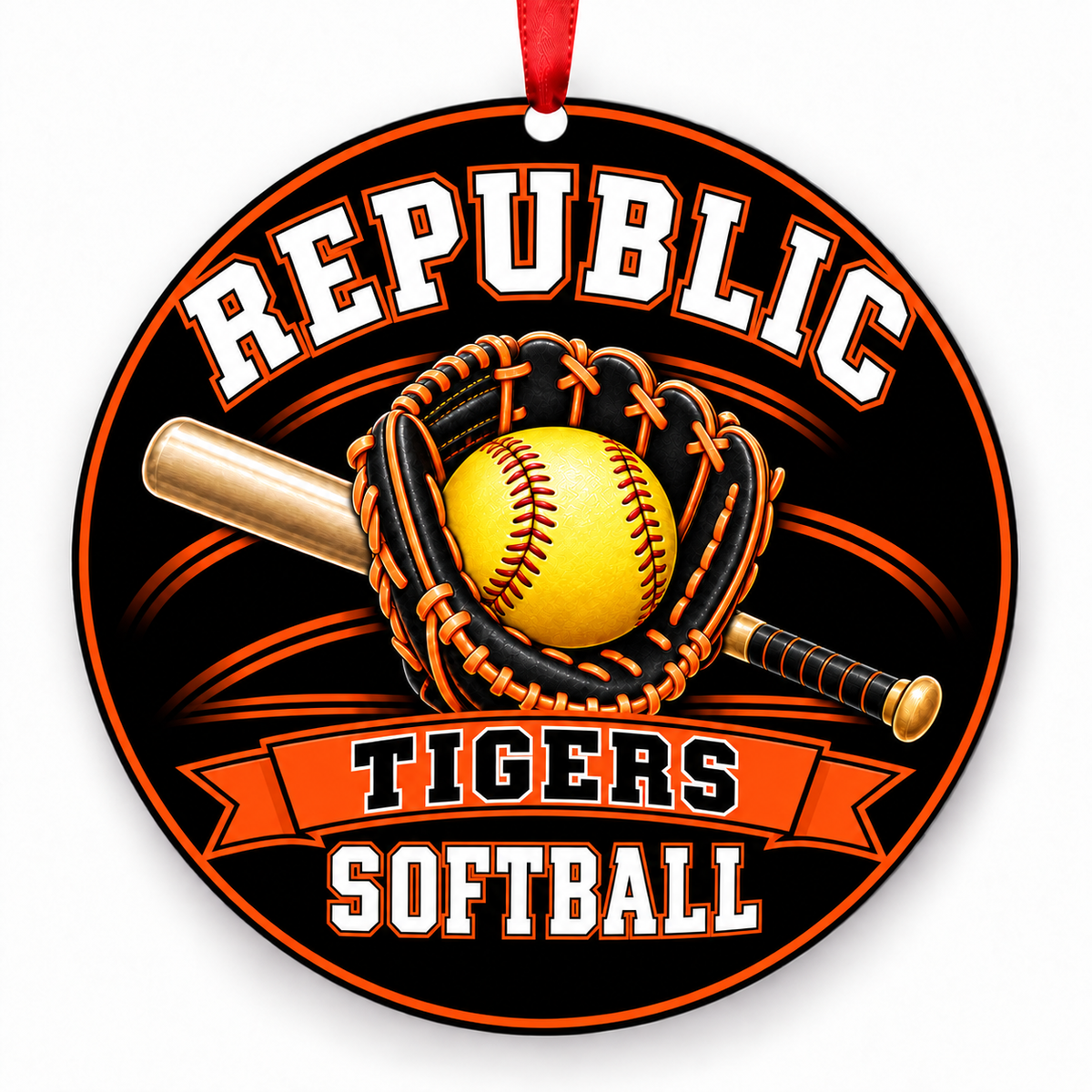 Republic Tigers Softball ornament — design 1