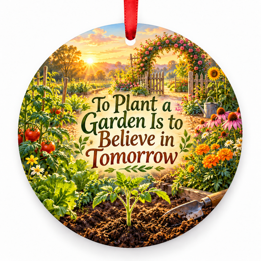 To Plant a Garden Is to Believe in Tomorrow ornament