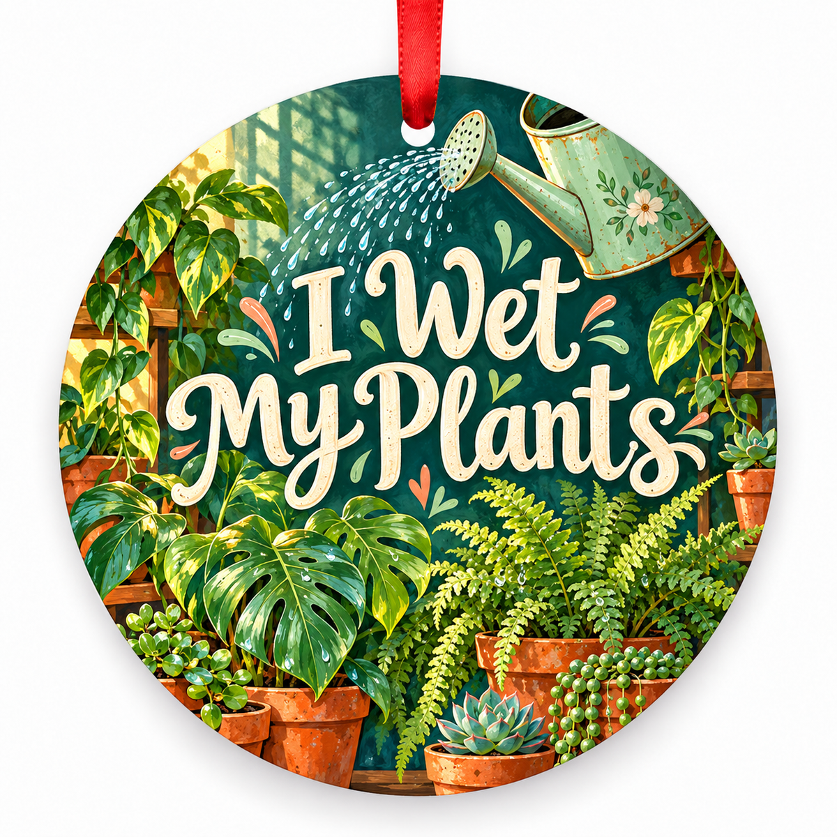 I Wet My Plants ornament