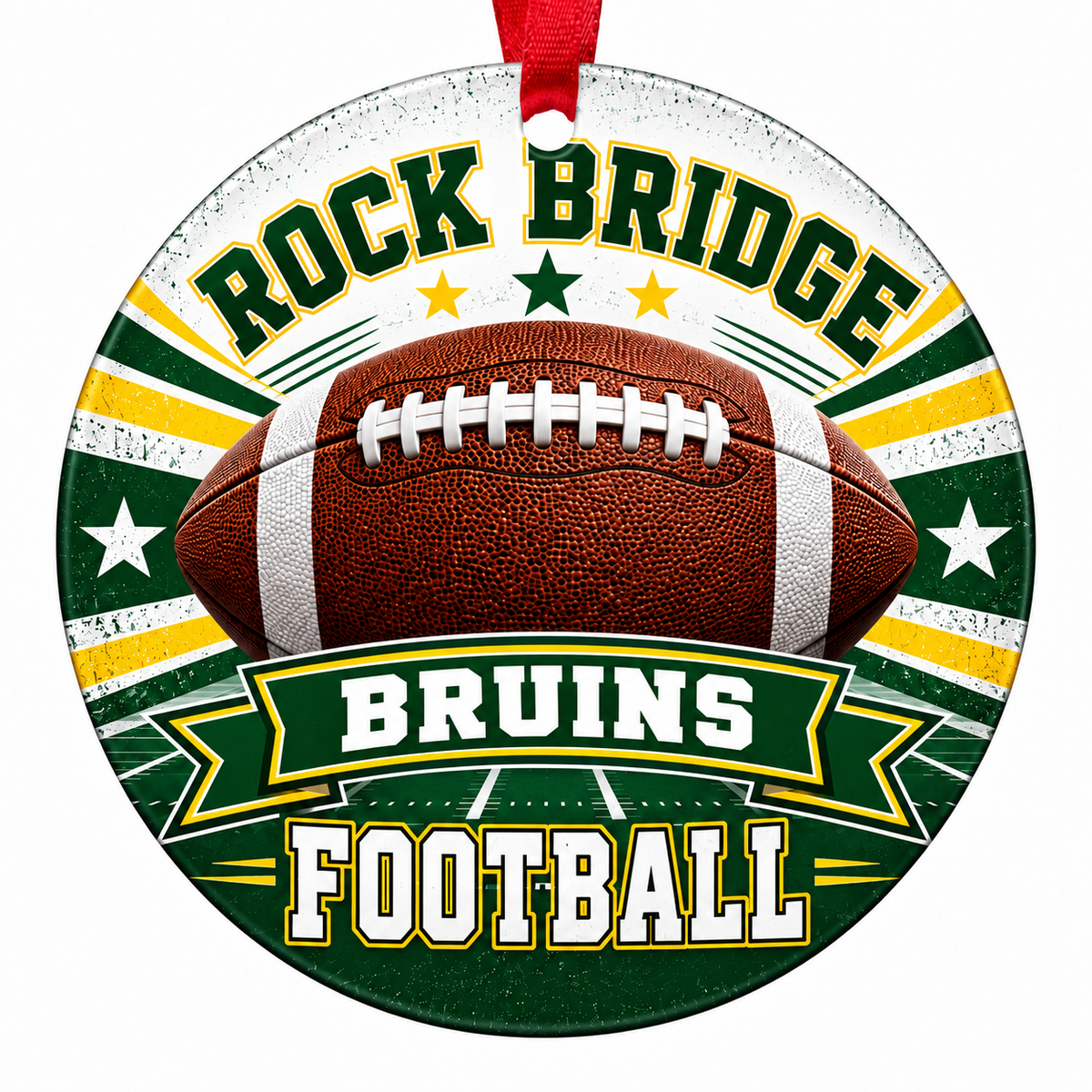 Rock Bridge High School Bruins Football Christmas Ornament