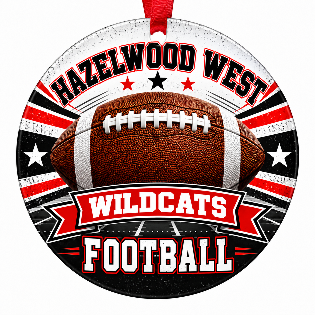 Hazelwood West High School Wildcats Football Christmas Ornament