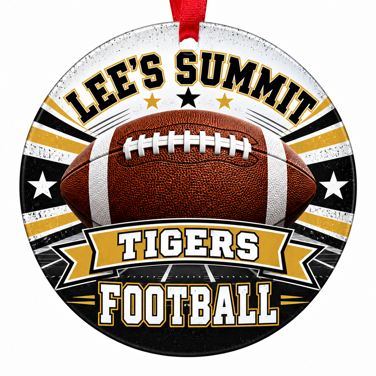Lee's Summit High School Tigers Football Christmas Ornament