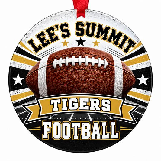 Lee's Summit High School Tigers Football Christmas Ornament