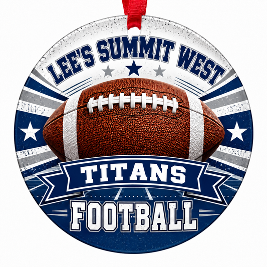 Lee's Summit West High School Titans Football Christmas Ornament
