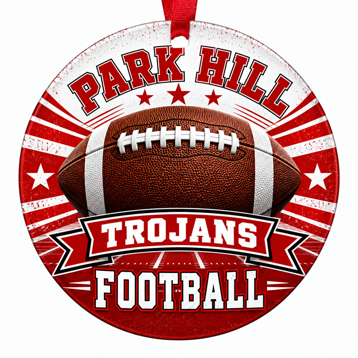 Park Hill High School Trojans Football Christmas Ornament