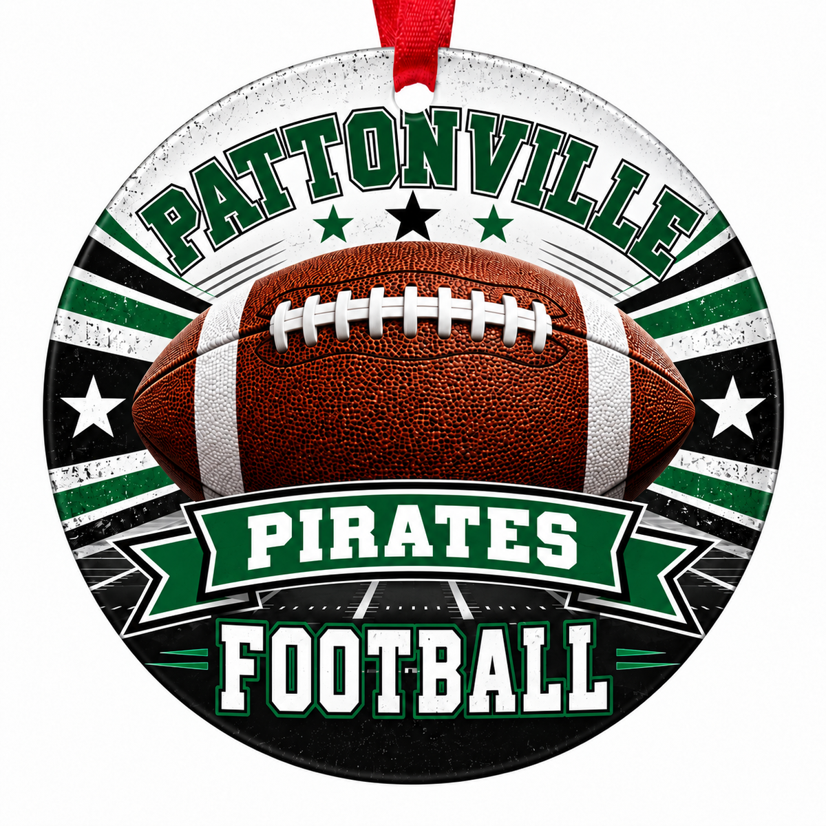 Pattonville High School Pirates Football Christmas Ornament