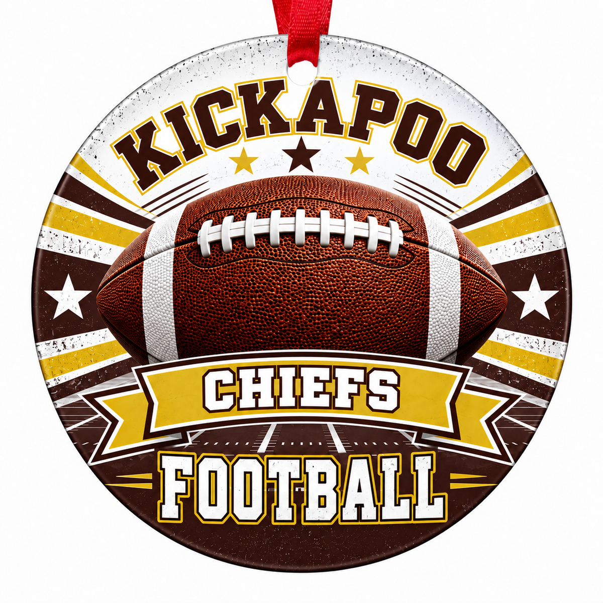 Kickapoo High School Chiefs Football Christmas Ornament