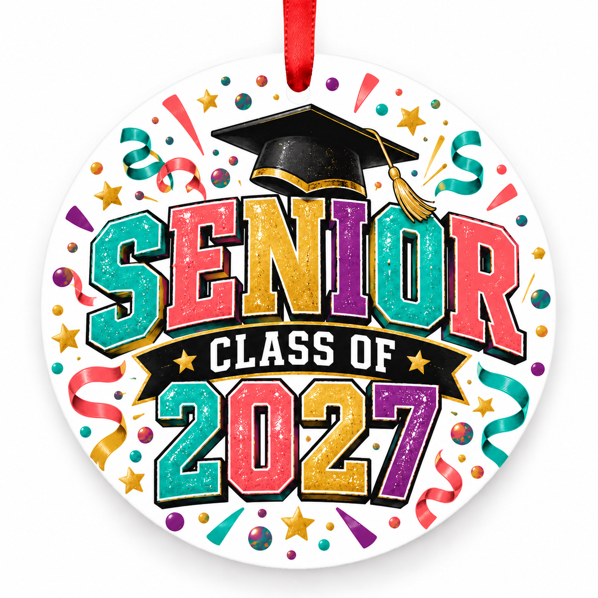 Confetti Celebration Senior Class of 2027 ornament