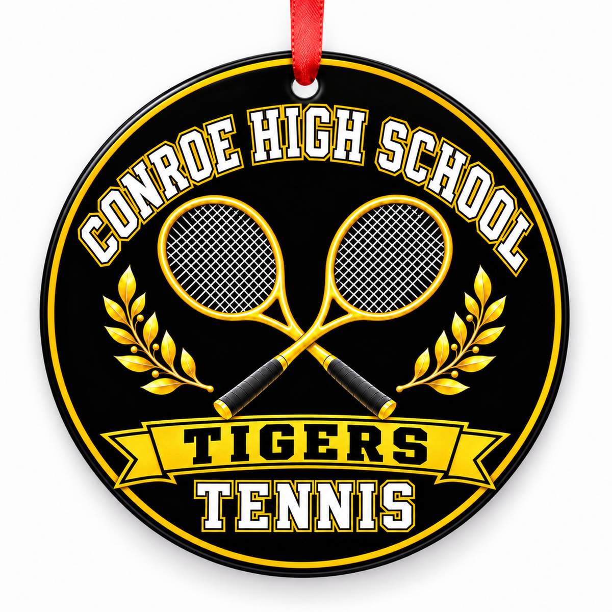 Conroe Tigers Tennis – Crossed Rackets