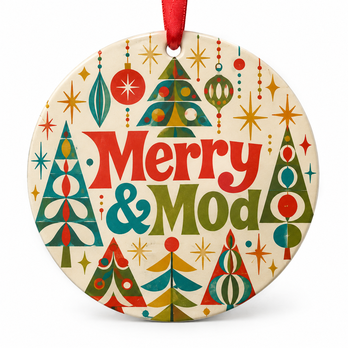 Merry & Mod retro Christmas ornament